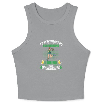 Discover I Go Running Funny Beer Crop Tank Top