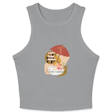 Discover Fall November white pumpkin abstract Crop Tank Top