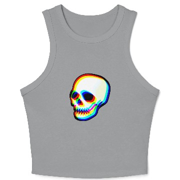 Discover Modern Neon Skull Illustration Crop Tank Top