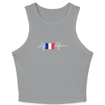 Discover France Flag Heartbeat Crop Tank Top
