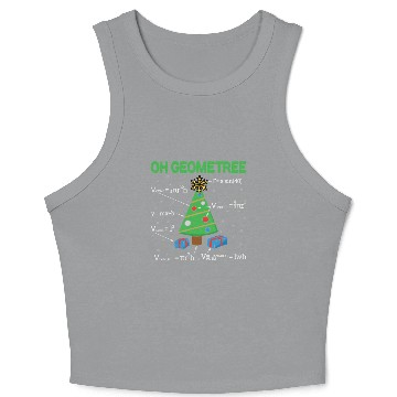 Discover Funny Math Geometry Christmas Tree Teacher Crop Tank Top