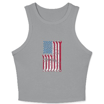 Discover American Flag Mechanic Combination Wrenches Crop Tank Top