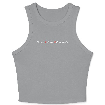 Discover Peace love cornhole heart Crop Tank Top