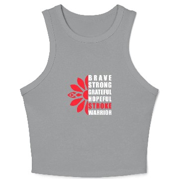 Discover Stroke Awareness Brave Strong Grateful Stroke Crop Tank Top