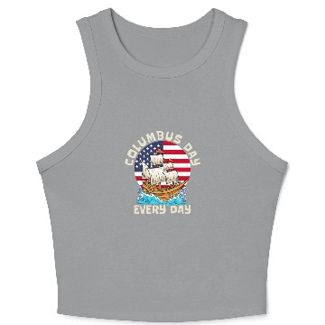 Discover Columbus Day 1492 Crop Tank Top
