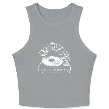 Discover Record Music Vinyl lover Crop Tank Top