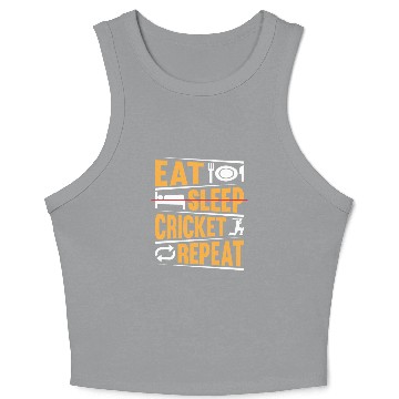 Discover Eat Sleep Cricket Repeat - Playing Cricket Player Crop Tank Top