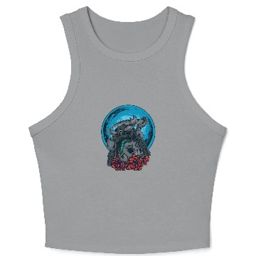 Discover Death Skull Samurai Warrior Arrow Bug Moon Flowers Crop Tank Top
