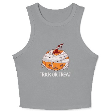 Discover Trick or treat angry pumpkin Crop Tank Top