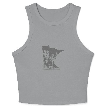 Discover Proud Minnesota Deer Hunter State Map Outline Crop Tank Top