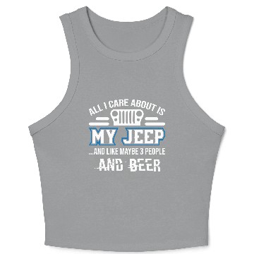 Discover My Jeep And Beer Crop Tank Top