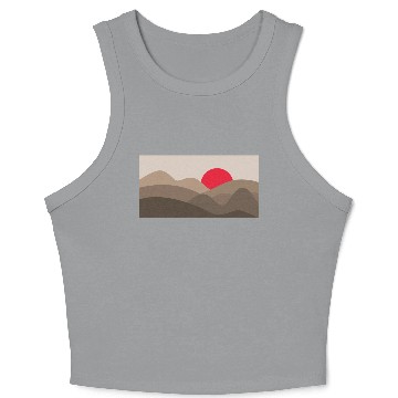 Discover Minimalist Sun Coffee Brown Crop Tank Top