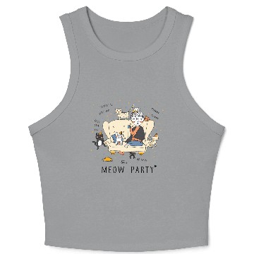 Discover cute cats family Crop Tank Top
