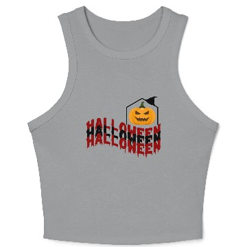 Discover Halloween Pumpkin Crop Tank Top