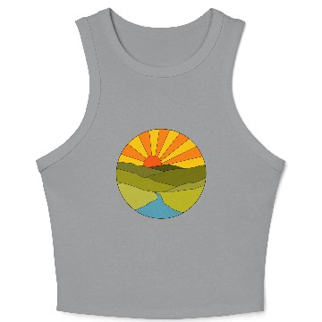 Discover Sunrise geometrical Crop Tank Top