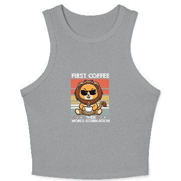 Discover Lion Sunglasses Coffee Crop Tank Top