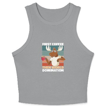Discover Moose Elk Coffee Sunglasses Crop Tank Top