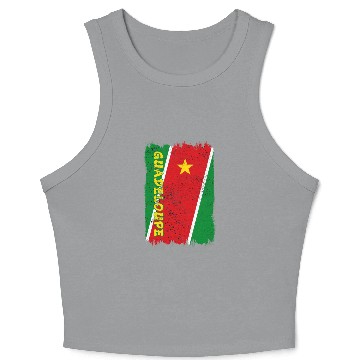 Discover Guadeloupe vintage flag Crop Tank Top