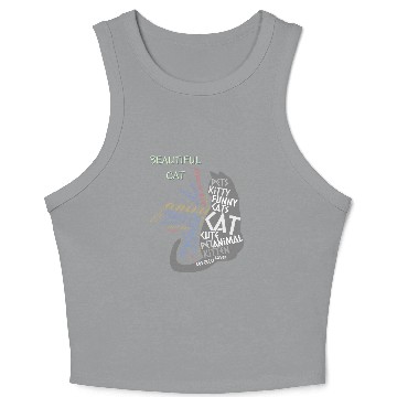 Discover Beautiful Black Cat Crop Tank Top