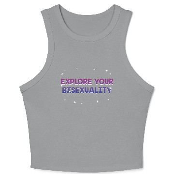 Discover Explore Your Bisexuality Bisexual LGBTQ Bi Pride Crop Tank Top