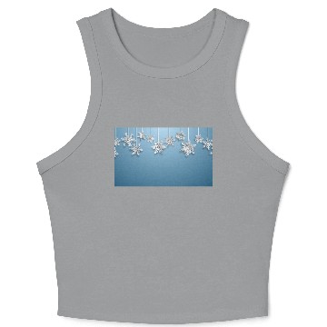 Discover Elegant Hanging Snowflakes Light Blue Crop Tank Top