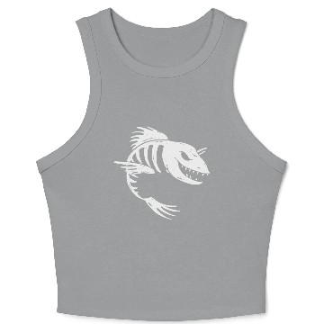 Discover Fish Skeleton Crop Tank Top