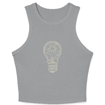 Discover Astronomy Universe Planets Light Bulb Crop Tank Top