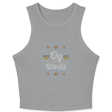 Discover Funny Ugly Hanukkah Oy To The World Crop Tank Top