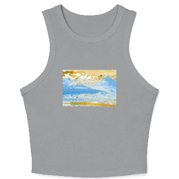 Discover Golden Blue Mountain Lake Crop Tank Top