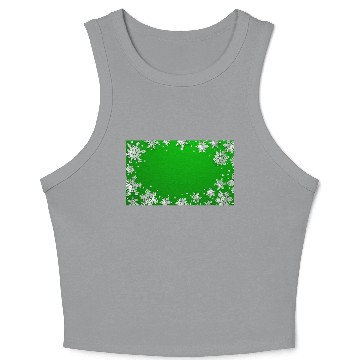 Discover Winter Snowflakes Green White Crop Tank Top