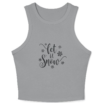 Discover Simple Let it Snow Christmas Calligraphy Crop Tank Top