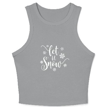 Discover Simple Let it Snow Christmas Calligraphy Crop Tank Top