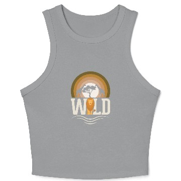Discover Wild Animals Lion Giraffe Africa Crop Tank Top
