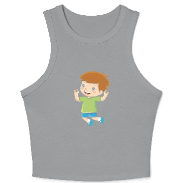 Discover boy jumps school enrollment joy kindergarten boys Crop Tank Top