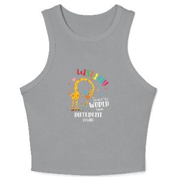 Discover Autism Giraffe See The World From A Crop Tank Top
