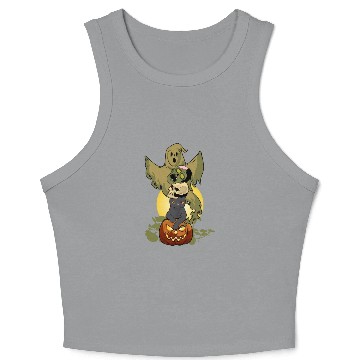 Discover Zombie Pumpkin Ghost Skull Halloween Crop Tank Top