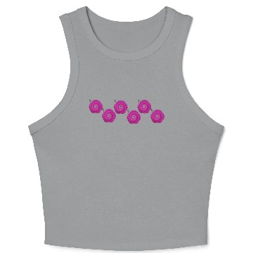 Discover Pink Spiral Flower Crop Tank Top