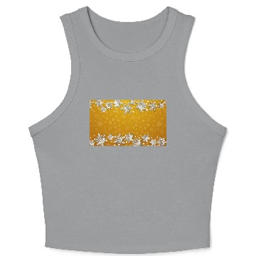 Discover Elegant Orange Winter Snowflakes Pattern Crop Tank Top