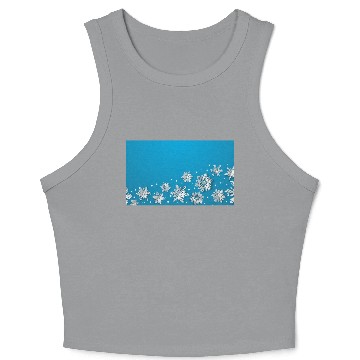 Discover Modern Snowflakes Blue Crop Tank Top