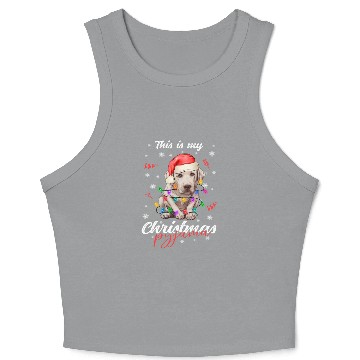 Discover Winter Christmas Pyjama Labrador Crop Tank Top