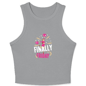 Discover Finally Friday Humor Weekend Sarcastic Crop Tank Top