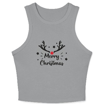 Discover Merry Christmas Reindeer Crop Tank Top