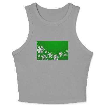 Discover Christmas Snowflakes Green Winter Crop Tank Top