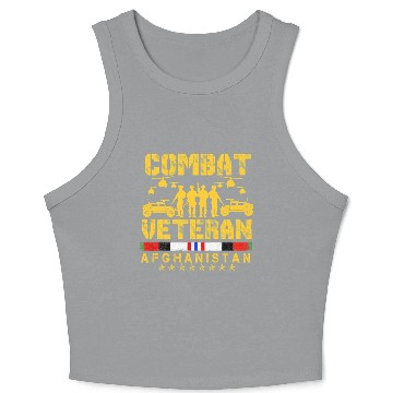 Discover Combat Veteran Afghanistan Proud Us Crop Tank Top