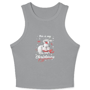 Discover Winter Christmas Pyjama rabbit Crop Tank Top