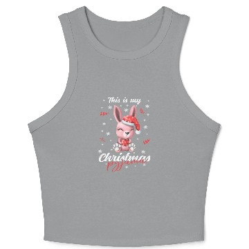 Discover Winter Christmas Pyjama rabbit Crop Tank Top