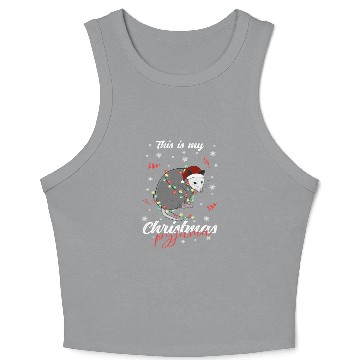 Discover Winter Christmas Pyjama Opposum Crop Tank Top