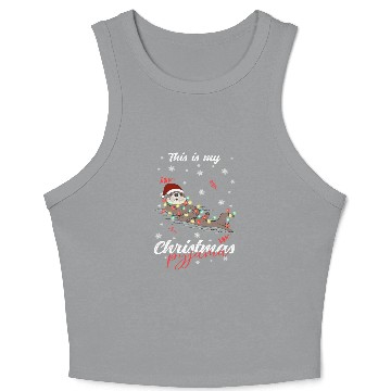Discover Winter Christmas Pyjama Otter Crop Tank Top