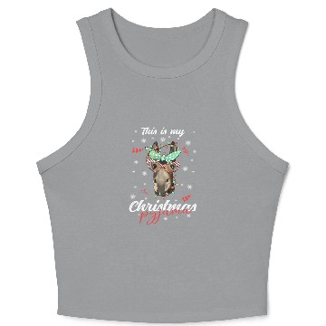 Discover Winter Christmas Pyjama Donkey Crop Tank Top