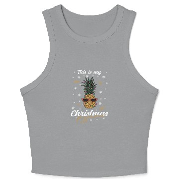 Discover Winter Christmas Pyjama Pineapple Crop Tank Top